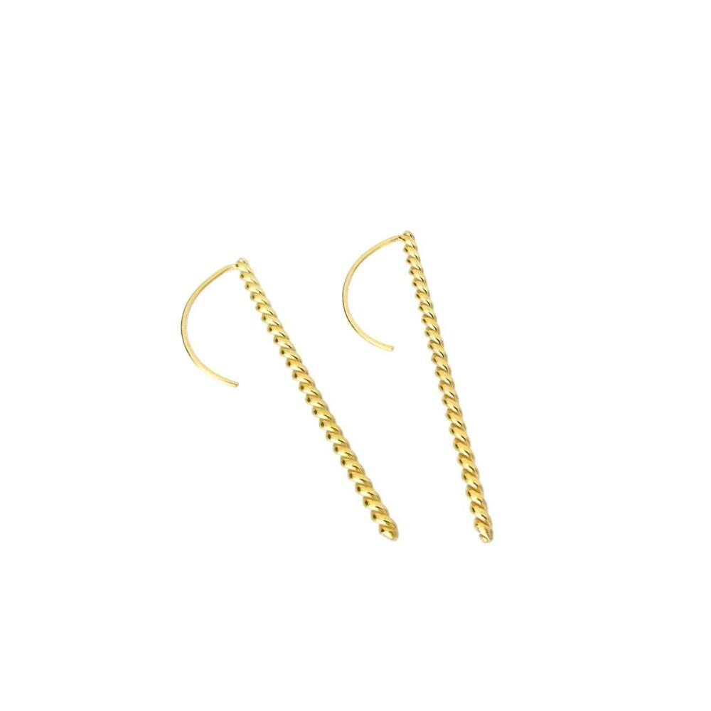 NEW JESSICA ELLIOT women's layla long twist earrings in vermeil